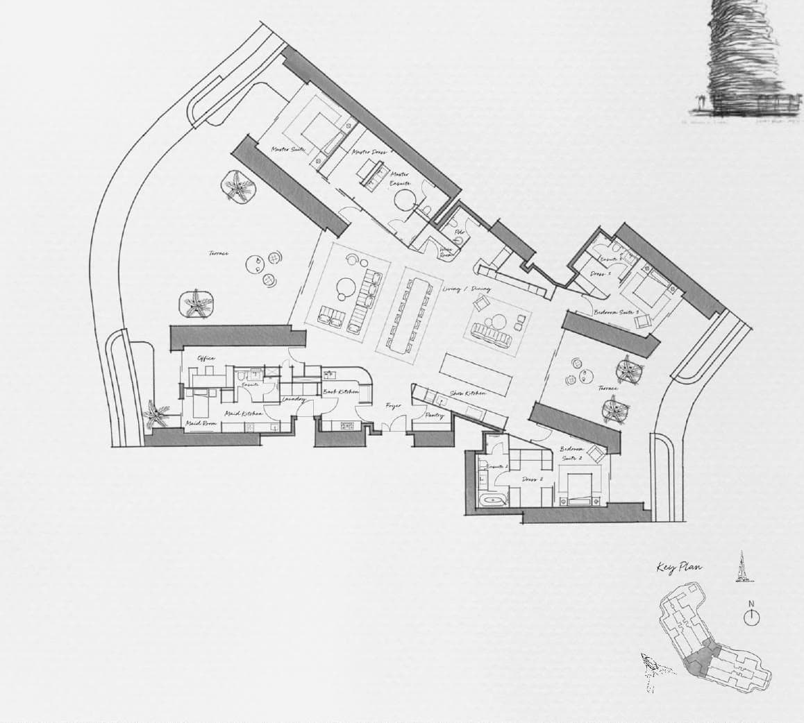 3 Bedrooms floor plan